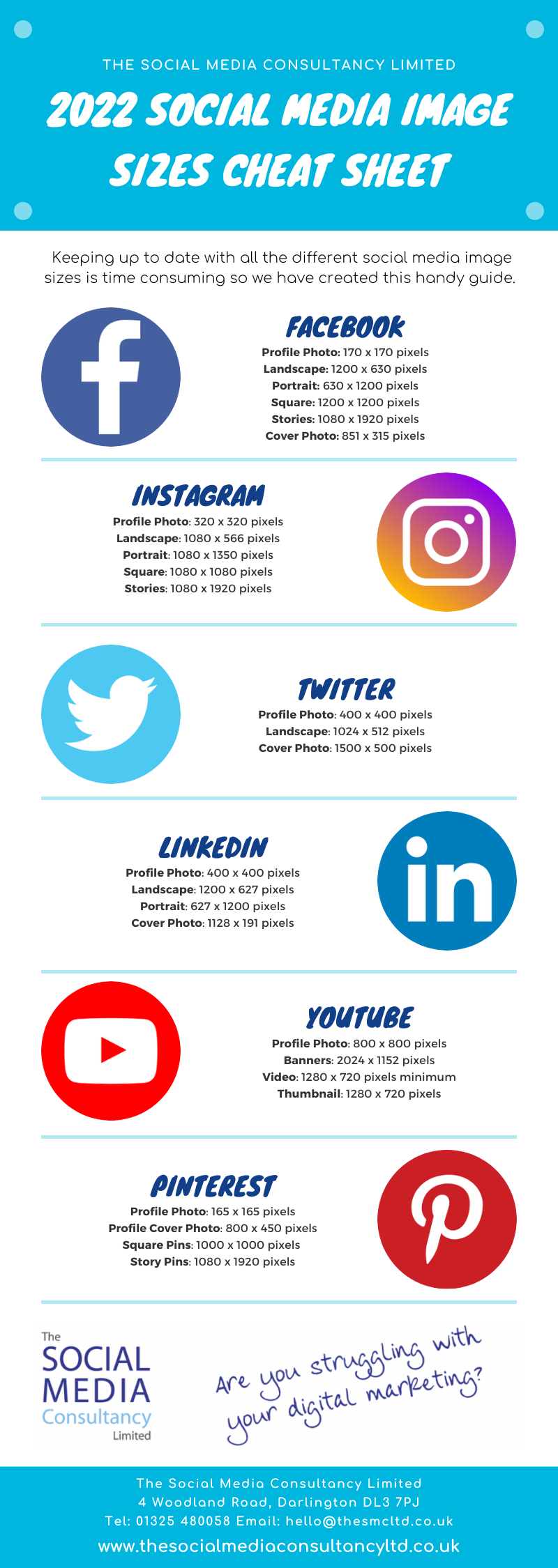 2022 Social Media Image Sizes Cheat Sheet | The Social Media Consultancy Limited